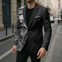 American Samoa Flag Day Blazer Tribal Tattoo with Eagle Black LT03 - Polynesian Pride