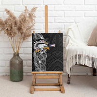 American Samoa Flag Day Canvas Wall Art Tribal Tattoo with Eagle Black LT03 - Polynesian Pride