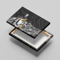 American Samoa Flag Day Canvas Wall Art Tribal Tattoo with Eagle Black LT03 - Polynesian Pride