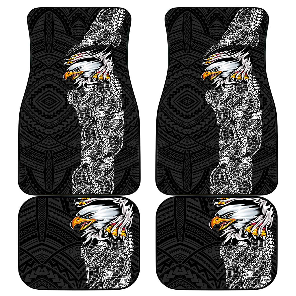 American Samoa Flag Day Car Mats Tribal Tattoo with Eagle Black LT03 - Polynesian Pride