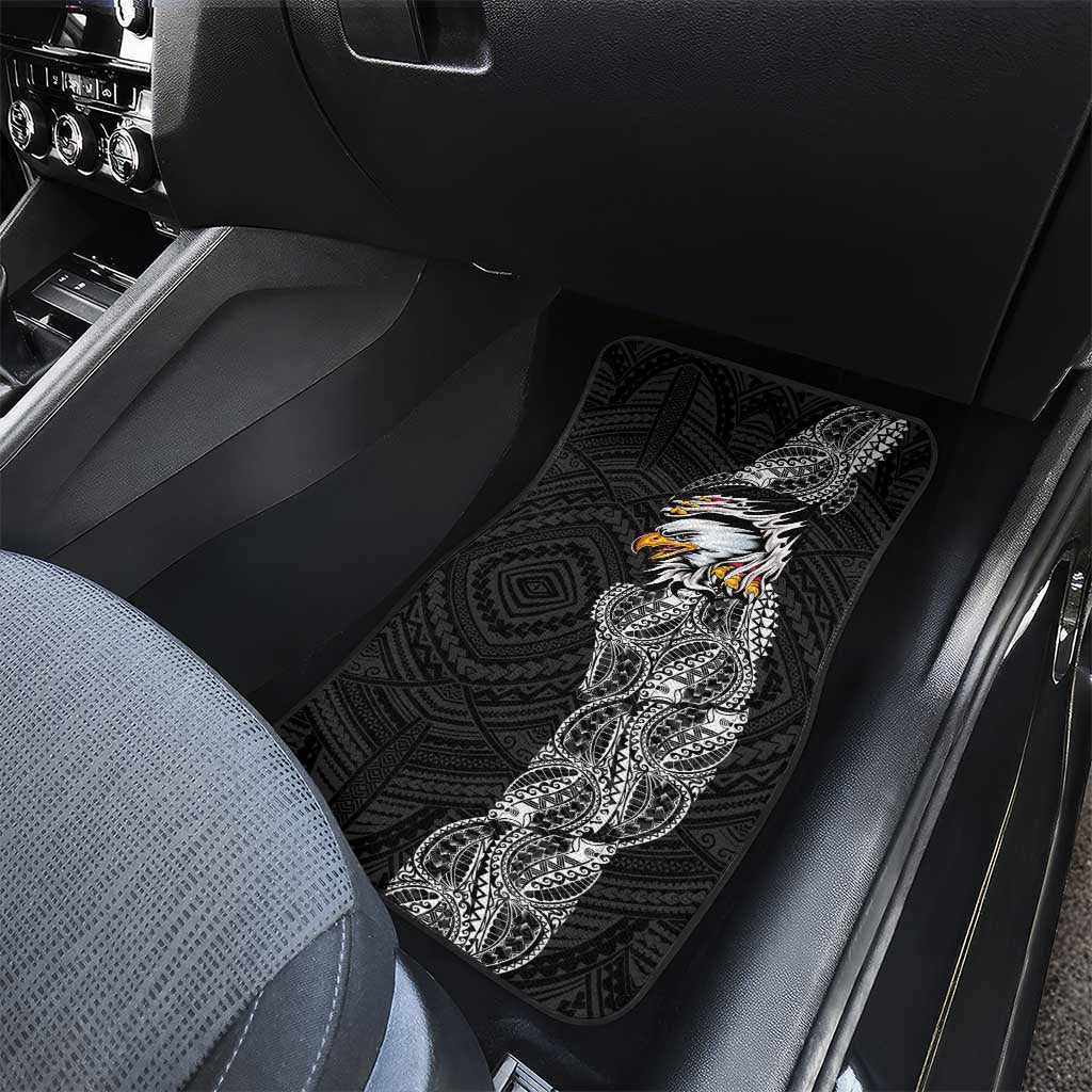 American Samoa Flag Day Car Mats Tribal Tattoo with Eagle Black LT03 - Polynesian Pride