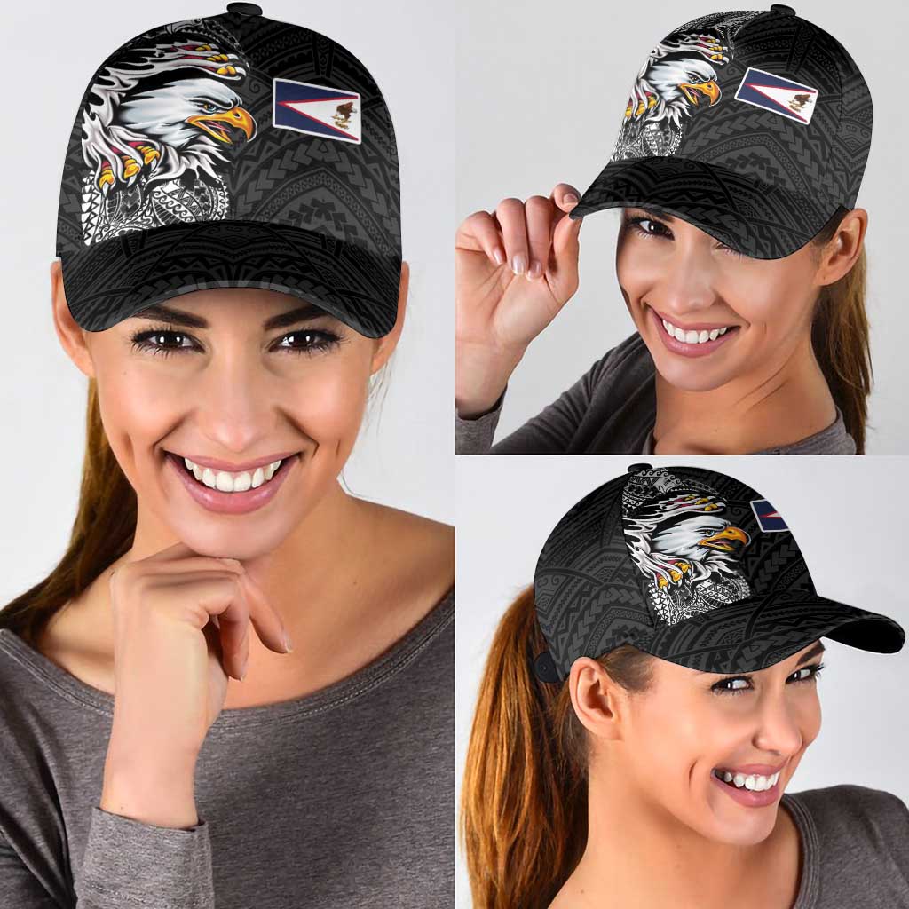 American Samoa Flag Day Classic Cap Tribal Tattoo with Eagle Black LT03 - Polynesian Pride