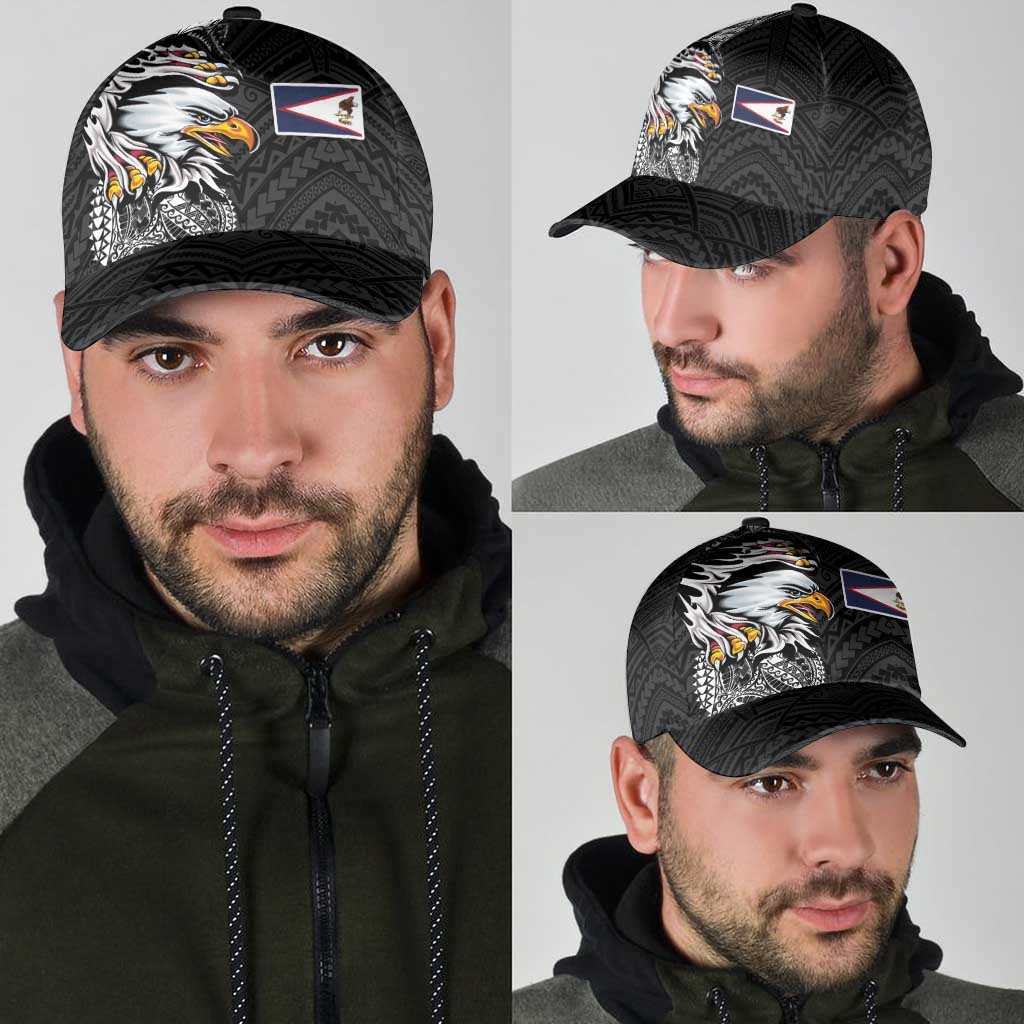 American Samoa Flag Day Classic Cap Tribal Tattoo with Eagle Black LT03 - Polynesian Pride