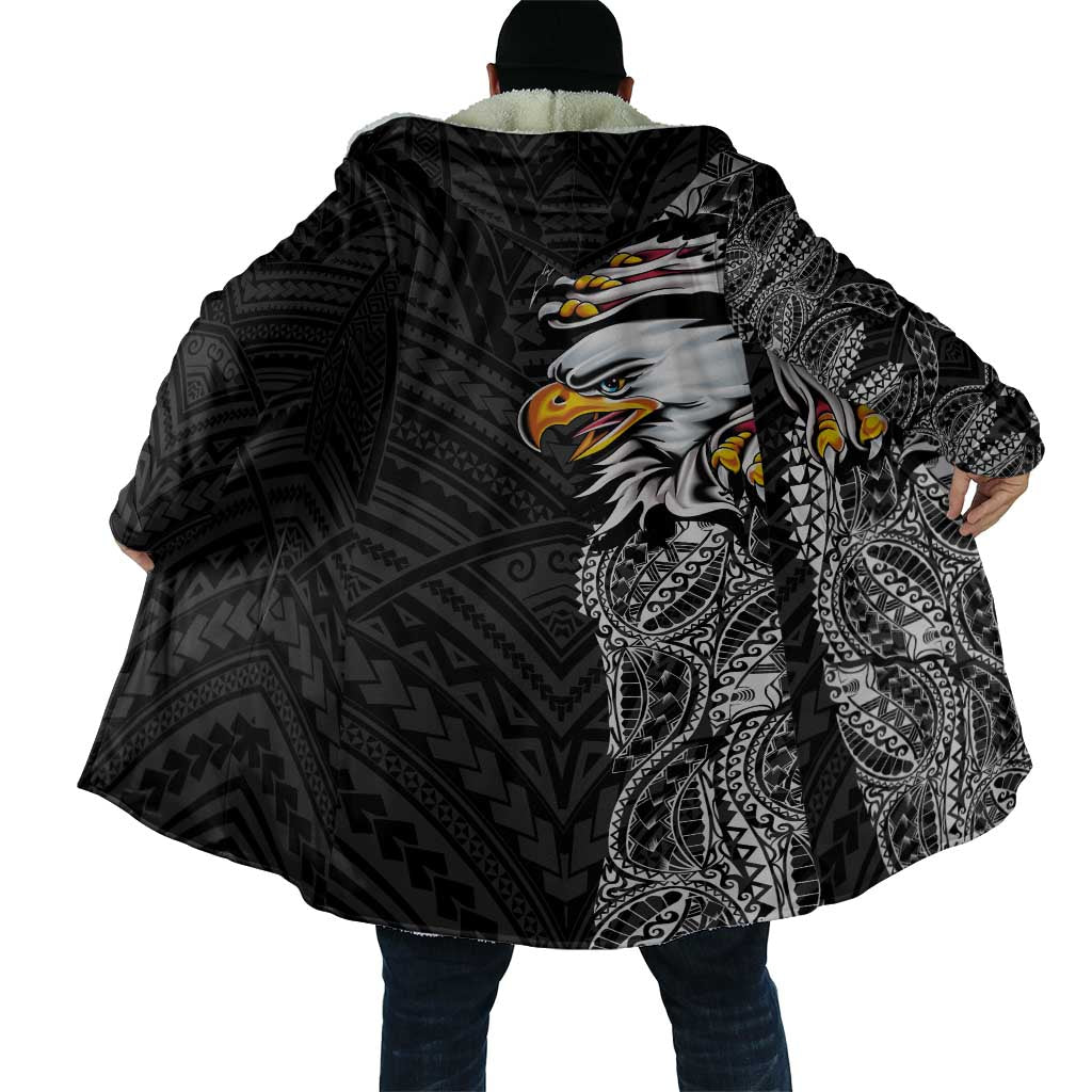 American Samoa Flag Day Cloak Tribal Tattoo with Eagle Black LT03 - Polynesian Pride