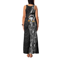 American Samoa Flag Day Family Matching Tank Maxi Dress and Hawaiian Shirt Tribal Tattoo with Eagle Black
