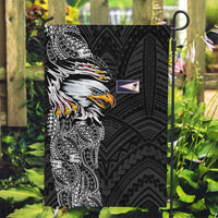 American Samoa Flag Day Garden Flag Tribal Tattoo with Eagle Black LT03 Garden Flag Black - Polynesian Pride