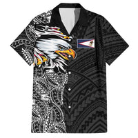 American Samoa Flag Day Hawaiian Shirt Tribal Tattoo with Eagle Black LT03 Black - Polynesian Pride
