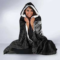 American Samoa Flag Day Hooded Blanket Tribal Tattoo with Eagle Black LT03 - Polynesian Pride