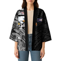 American Samoa Flag Day Kimono Tribal Tattoo with Eagle Black LT03 - Polynesian Pride