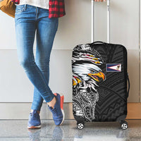 American Samoa Flag Day Luggage Cover Tribal Tattoo with Eagle Black LT03 - Polynesian Pride