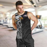 American Samoa Flag Day Men Tank Top Tribal Tattoo with Eagle Black LT03 Black - Polynesian Pride