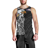 American Samoa Flag Day Men Tank Top Tribal Tattoo with Eagle Black LT03 - Polynesian Pride