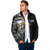 American Samoa Flag Day Padded Jacket Tribal Tattoo with Eagle Black LT03 - Polynesian Pride