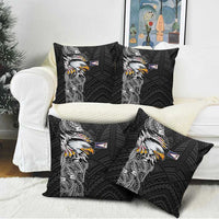 American Samoa Flag Day Pillow Cover Tribal Tattoo with Eagle Black LT03 - Polynesian Pride