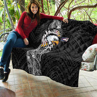 American Samoa Flag Day Quilt Tribal Tattoo with Eagle Black LT03 - Polynesian Pride