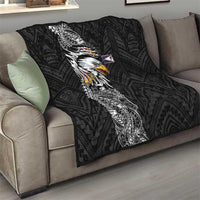 American Samoa Flag Day Quilt Tribal Tattoo with Eagle Black LT03 - Polynesian Pride