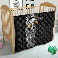 American Samoa Flag Day Quilt Tribal Tattoo with Eagle Black LT03 - Polynesian Pride