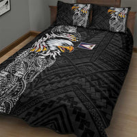 American Samoa Flag Day Quilt Bed Set Tribal Tattoo with Eagle Black LT03 - Polynesian Pride