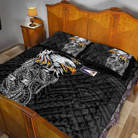 American Samoa Flag Day Quilt Bed Set Tribal Tattoo with Eagle Black LT03 - Polynesian Pride
