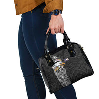 American Samoa Flag Day Shoulder Handbag Tribal Tattoo with Eagle Black LT03 - Polynesian Pride