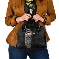 American Samoa Flag Day Shoulder Handbag Tribal Tattoo with Eagle Black LT03 - Polynesian Pride