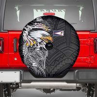 American Samoa Flag Day Spare Tire Cover Tribal Tattoo with Eagle Black LT03 - Polynesian Pride