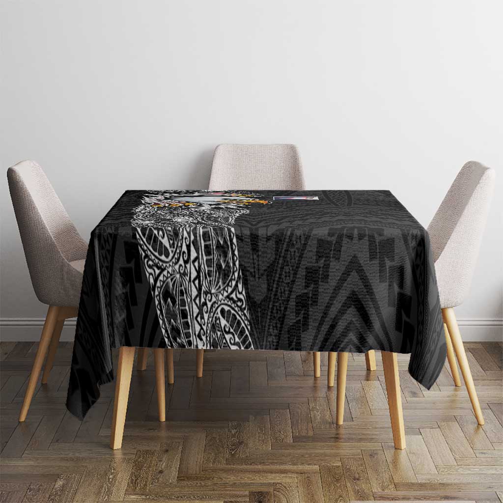 American Samoa Flag Day Tablecloth Tribal Tattoo with Eagle Black LT03 - Polynesian Pride