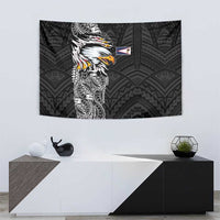 American Samoa Flag Day Tapestry Tribal Tattoo with Eagle Black LT03 - Polynesian Pride