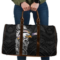 American Samoa Flag Day Travel Bag Tribal Tattoo with Eagle Black LT03 Black - Polynesian Pride