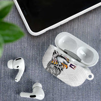 American Samoa Flag Day AirPods Case Tribal Tattoo with Eagle White LT03 - Polynesian Pride