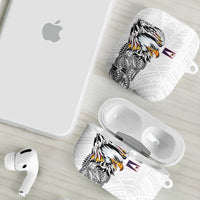 American Samoa Flag Day AirPods Case Tribal Tattoo with Eagle White LT03 - Polynesian Pride