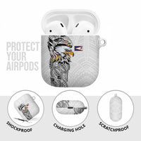 American Samoa Flag Day AirPods Case Tribal Tattoo with Eagle White LT03 - Polynesian Pride