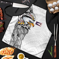 American Samoa Flag Day Apron Tribal Tattoo with Eagle White LT03 White - Polynesian Pride