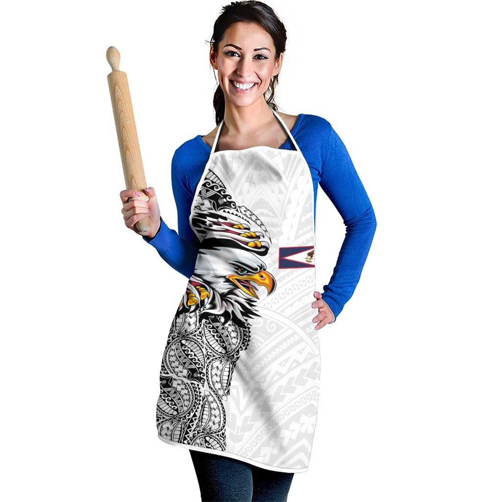 American Samoa Flag Day Apron Tribal Tattoo with Eagle White LT03 - Polynesian Pride