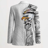 American Samoa Flag Day Blazer Tribal Tattoo with Eagle White