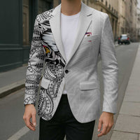 American Samoa Flag Day Blazer Tribal Tattoo with Eagle White