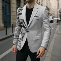 American Samoa Flag Day Blazer Tribal Tattoo with Eagle White