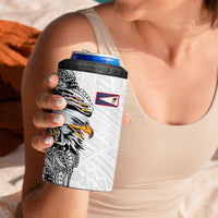 American Samoa Flag Day 4 in 1 Can Cooler Tumbler Tribal Tattoo with Eagle White LT03 - Polynesian Pride