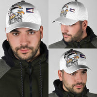 American Samoa Flag Day Classic Cap Tribal Tattoo with Eagle White LT03 - Polynesian Pride