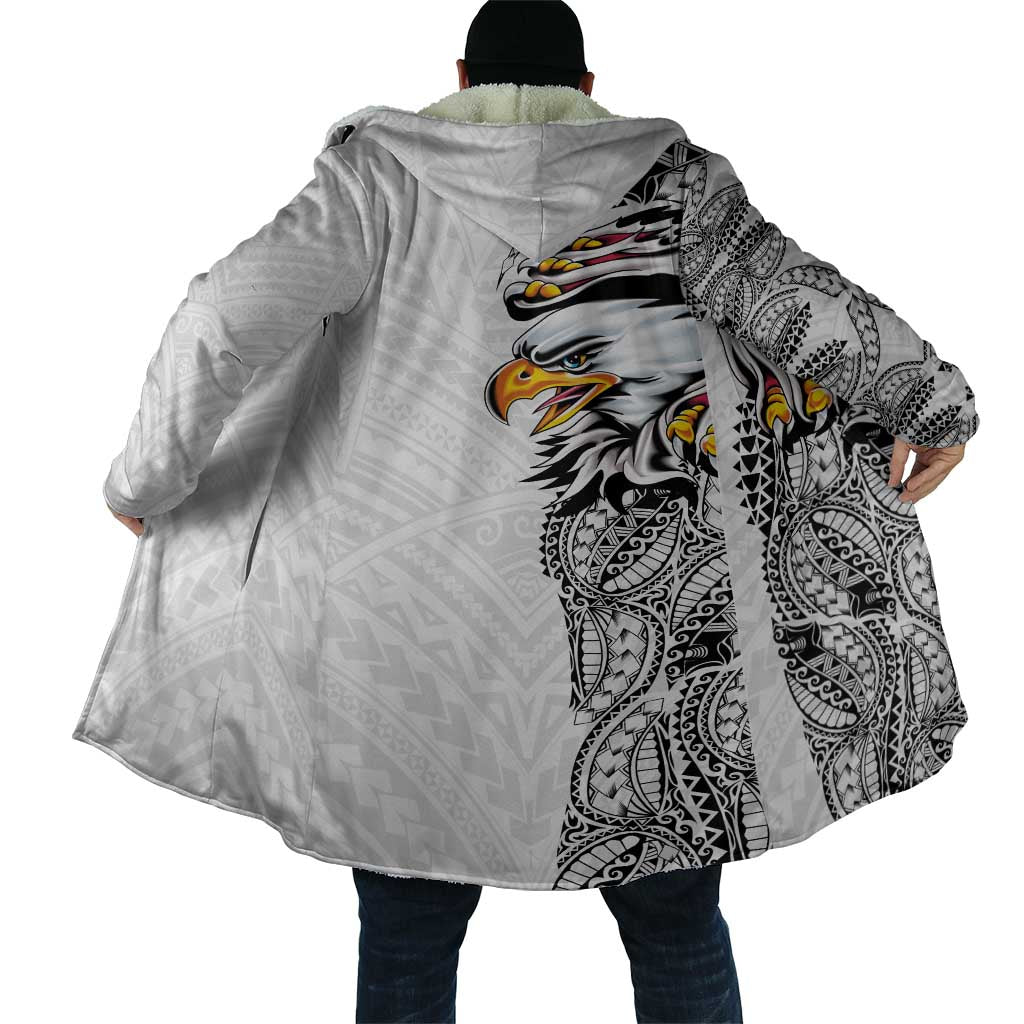 American Samoa Flag Day Cloak Tribal Tattoo with Eagle White LT03 - Polynesian Pride