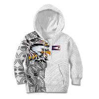 American Samoa Flag Day Kid Hoodie Tribal Tattoo with Eagle White LT03 Hoodie White - Polynesian Pride