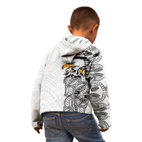American Samoa Flag Day Kid Hoodie Tribal Tattoo with Eagle White LT03 - Polynesian Pride