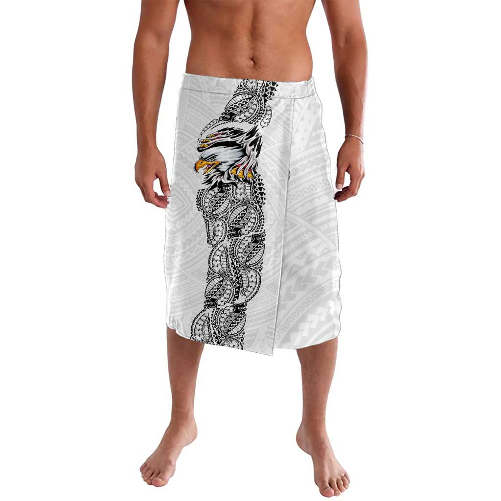 American Samoa Flag Day Lavalava Tribal Tattoo with Eagle White LT03 White - Polynesian Pride
