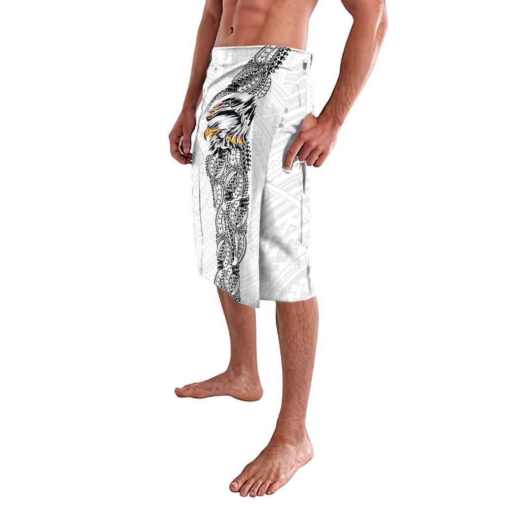 American Samoa Flag Day Lavalava Tribal Tattoo with Eagle White LT03 - Polynesian Pride