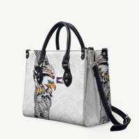 American Samoa Flag Day Leather Bag Tribal Tattoo with Eagle White LT03 White - Polynesian Pride