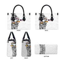 American Samoa Flag Day Leather Bag Tribal Tattoo with Eagle White LT03 - Polynesian Pride