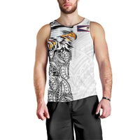American Samoa Flag Day Men Tank Top Tribal Tattoo with Eagle White