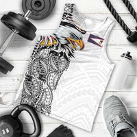 American Samoa Flag Day Men Tank Top Tribal Tattoo with Eagle White