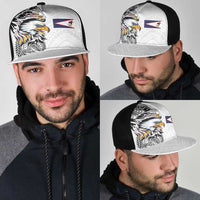 American Samoa Flag Day Mesh Trucker Cap Tribal Tattoo with Eagle White LT03 - Polynesian Pride