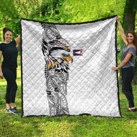 American Samoa Flag Day Quilt Tribal Tattoo with Eagle White